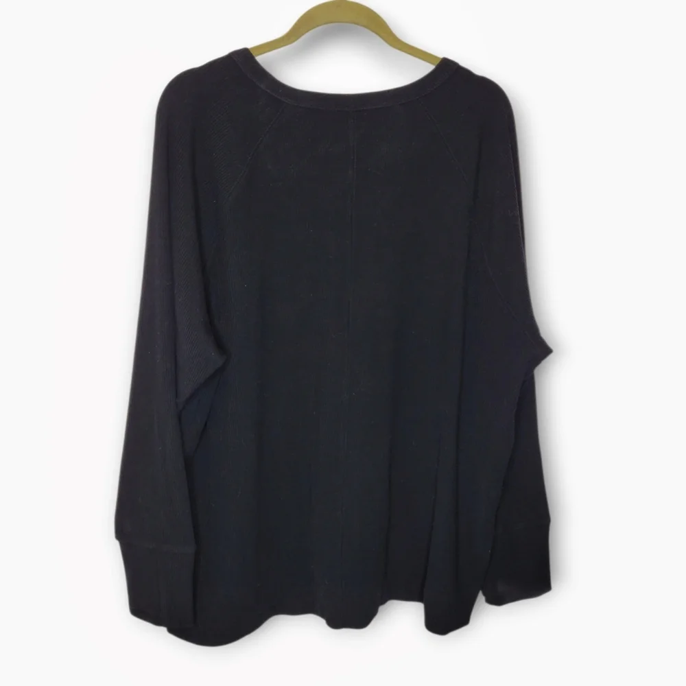 WoolX Ainsley Ribbed Merino Sweater XL Black - Picture 4 of 7